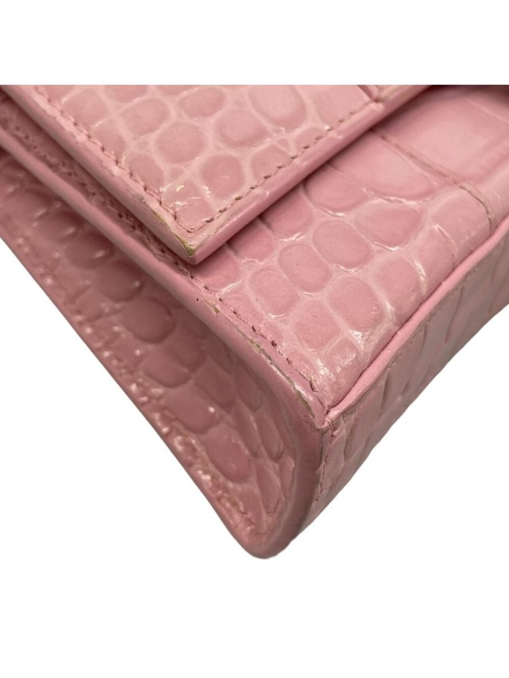 Balenciaga Wallet Hourglass Pink Chain Embossed Leather - Picture 7 of 13